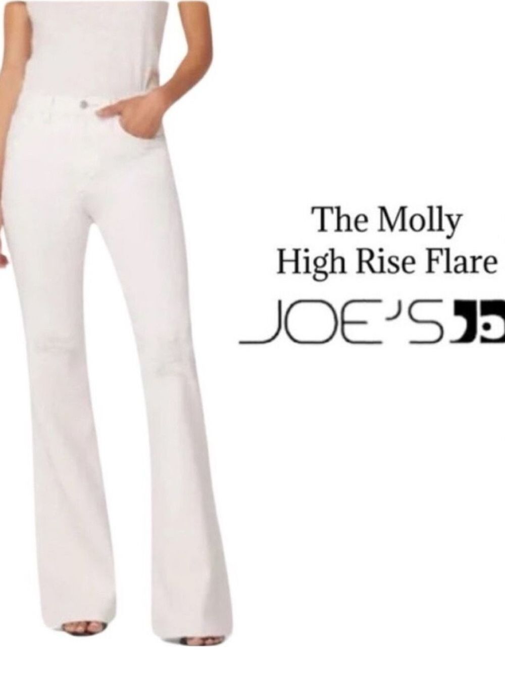 NWT $188 Joe’s Jeans WHITE The Molly high rise flare (bin 46)